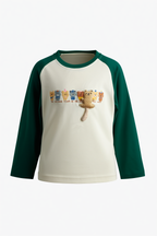 kids' long-sleeve raglan t-shirt with embroidered teddy bears