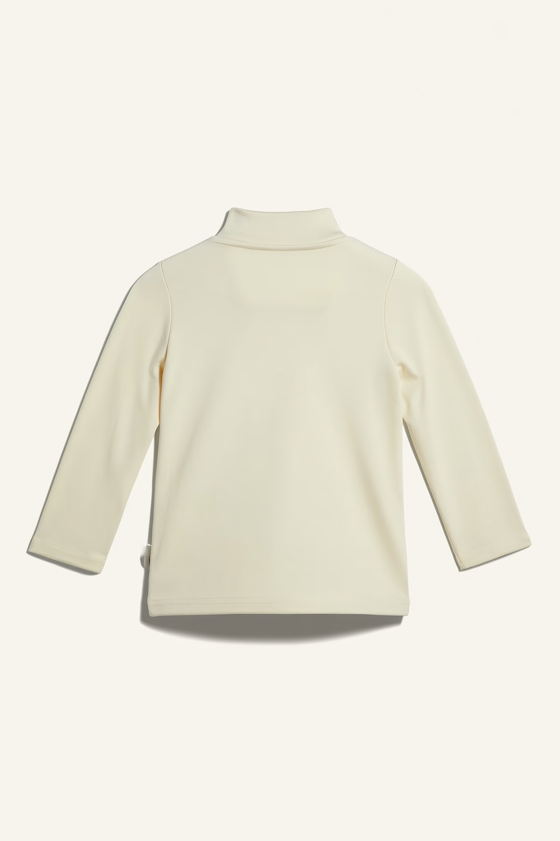 Girl Embroidered Regular Fit Cream Mock Neck T-Shirt