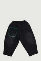 Boys Faded Charcoal Black Regular Fit Elastic Waist Jeans