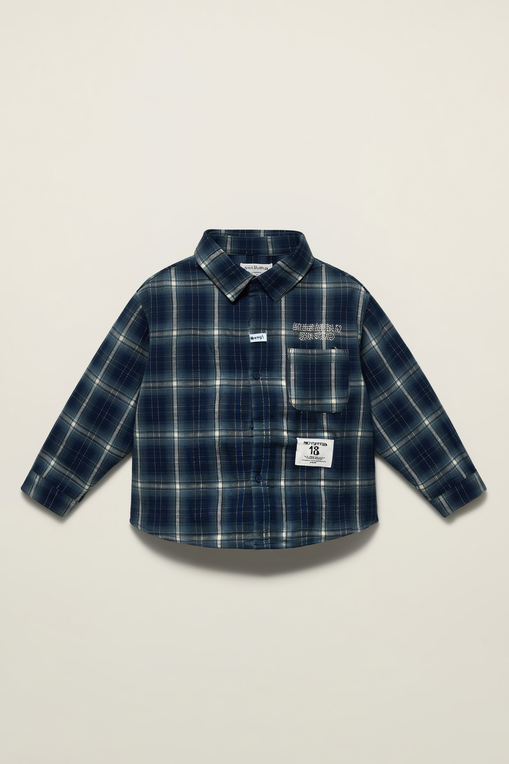 Boys' Checkered Shirt with Patch Detail