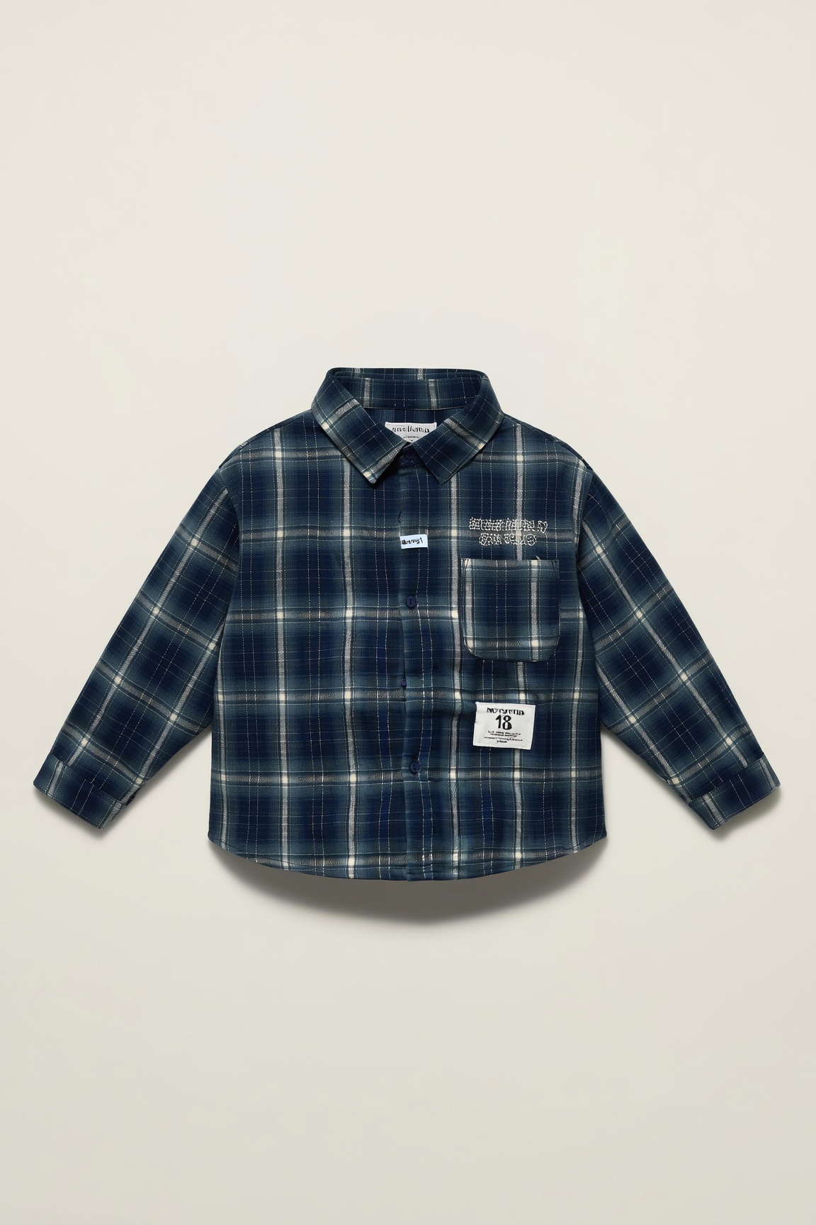 Boys' Checkered Shirt with Patch Detail