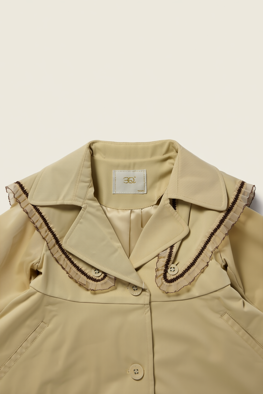 Girls' Full-Sleeve Collared Overcoat