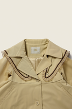 Girls' Full-Sleeve Collared Overcoat