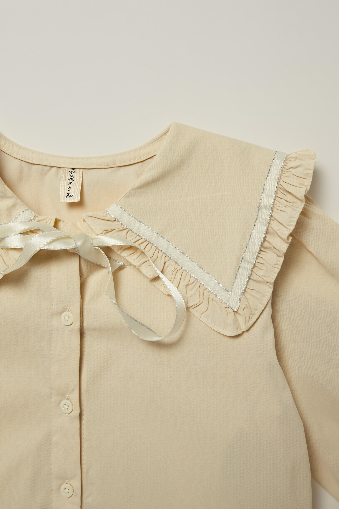 Toddler Long-Sleeve Shirt with Lace Trim Cuffs