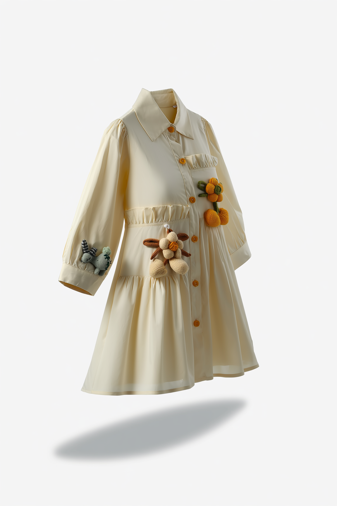 Girls Cute Summer 3D Flower Shirt Dress