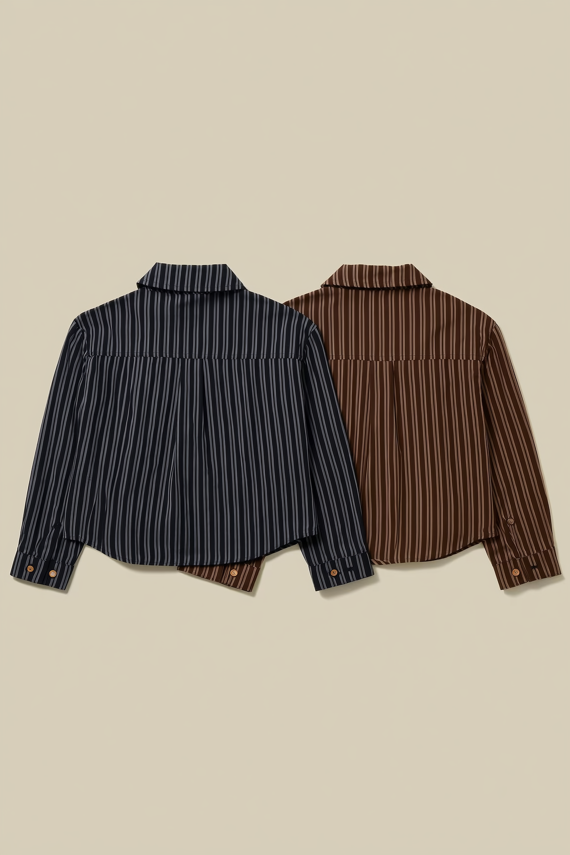 Boy's Vertical Stripe Casual Collared Shirt