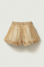 Girls' Gold Taffeta Puffy Shorts