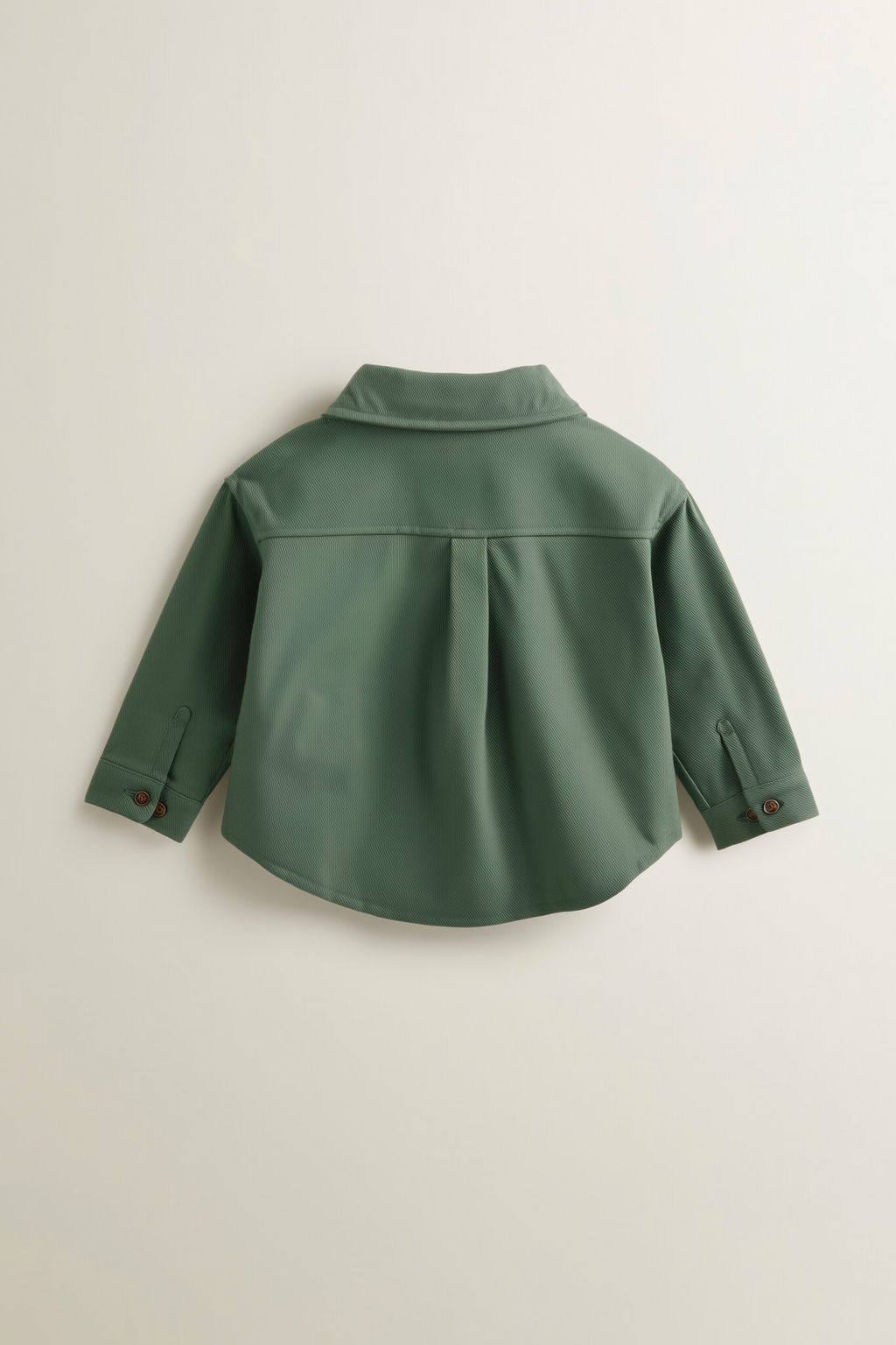 Boys' Olive Cotton Solid Overshirt