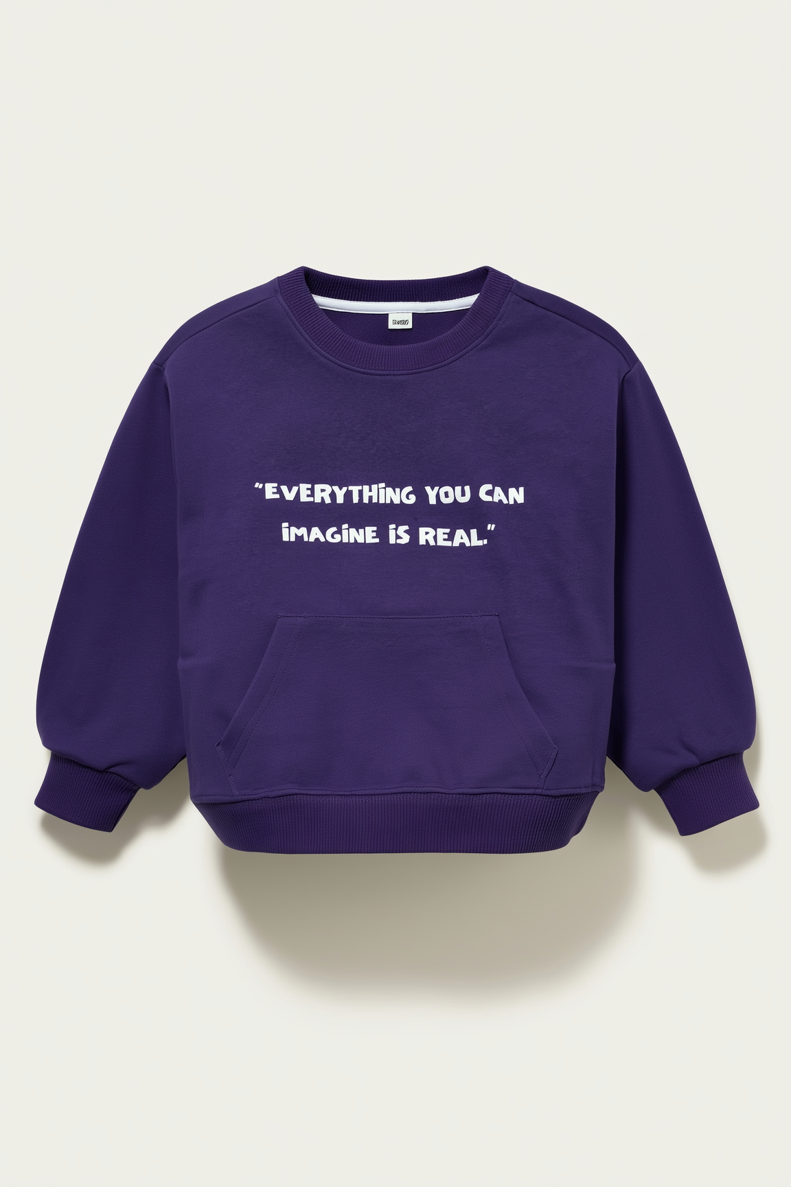 Deep Violet Pullover with Kangaroo Pocket