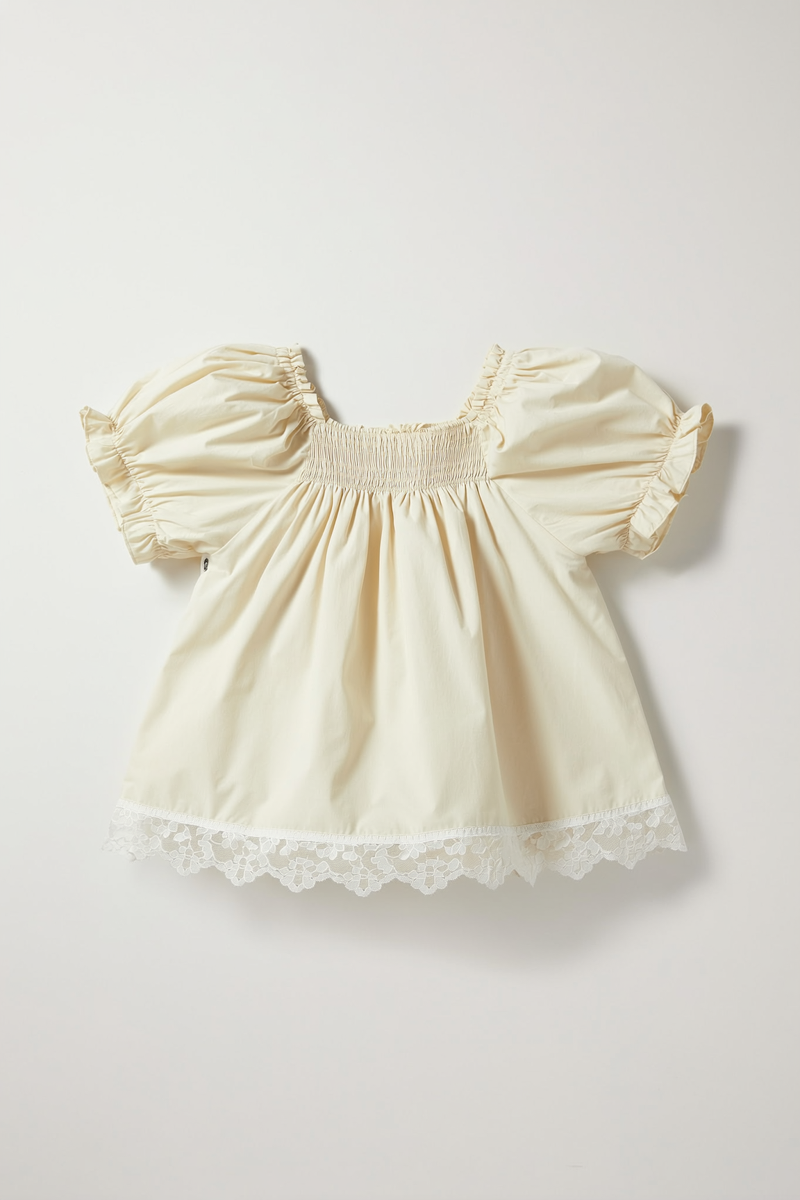 Ivory Cotton Smocked Blouse