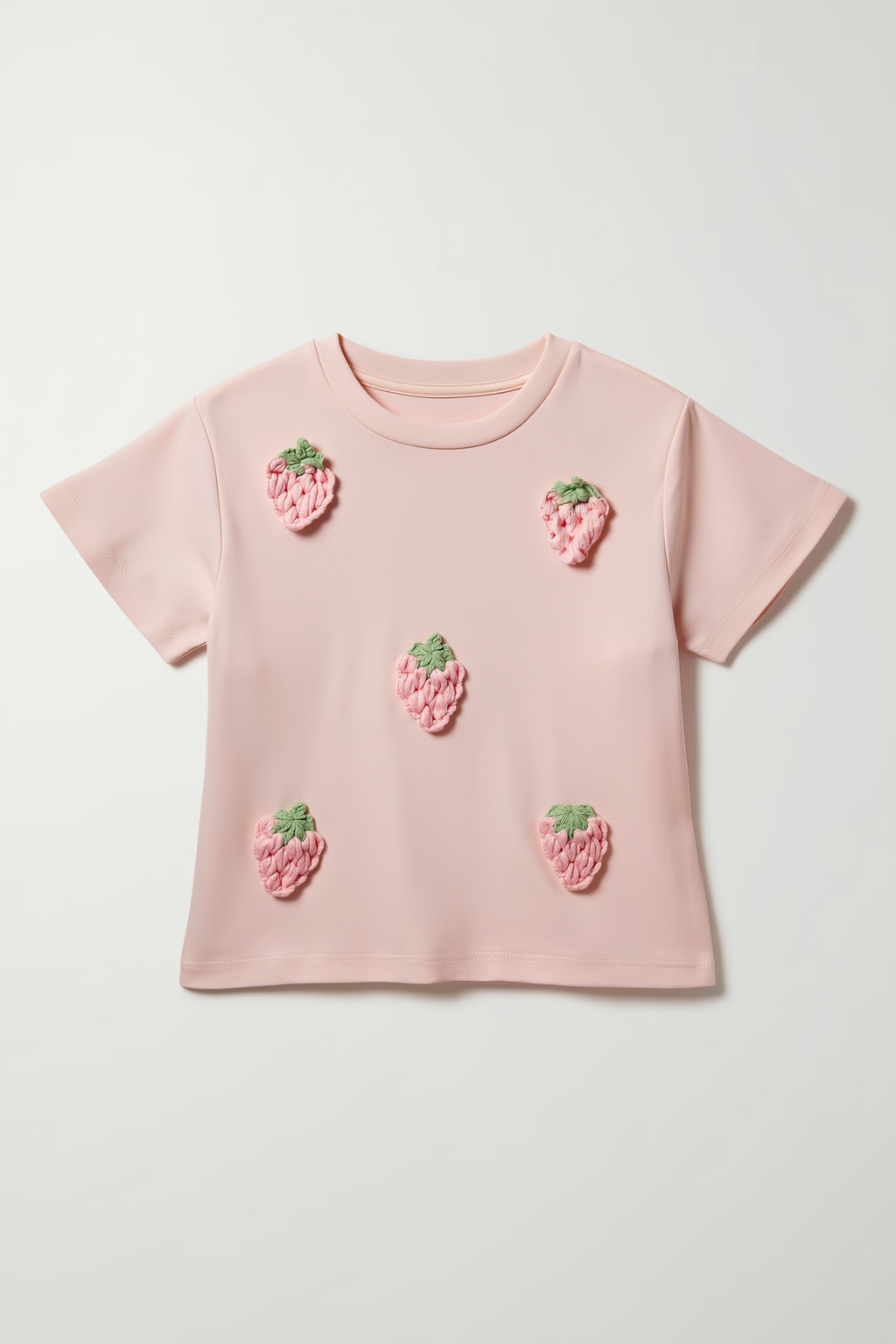 Light Pink Strawberry Patch Graphic Tee