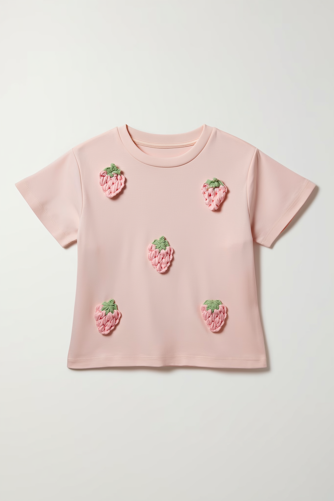 Light Pink Strawberry Patch Graphic Tee