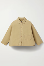 Beige Contrast Stitch Button-Down