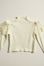 Ivory long-sleeved knit bodice and tulle tutu dress