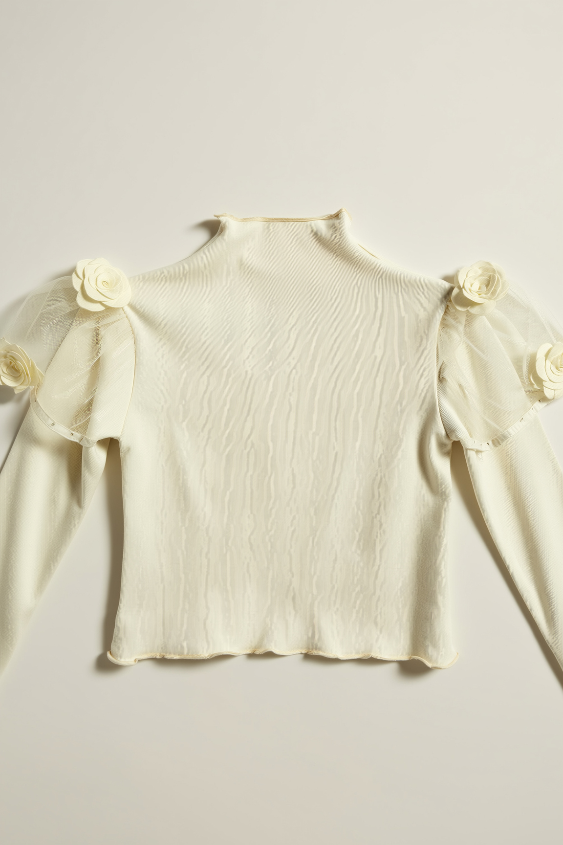 Ivory long-sleeved knit bodice and tulle tutu dress