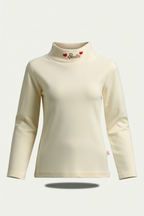 Girls’ off white High-Neck Top with Barbie Embroidered Patch