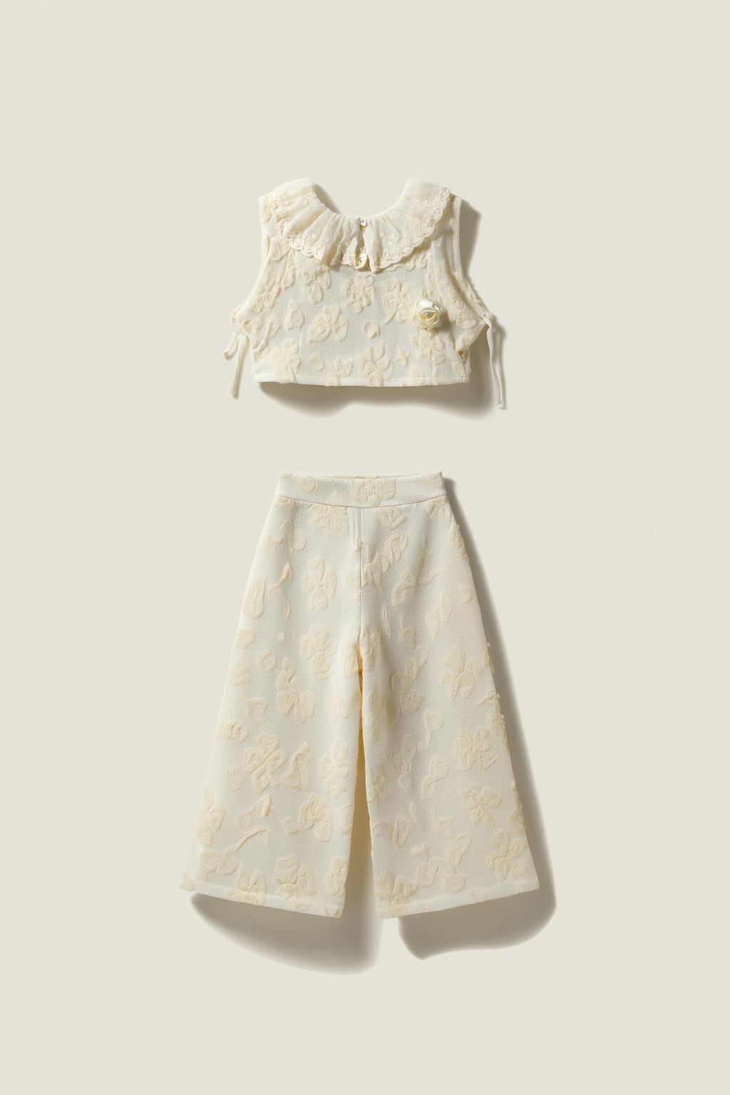 Ivory Floral Textured Co-ord Set