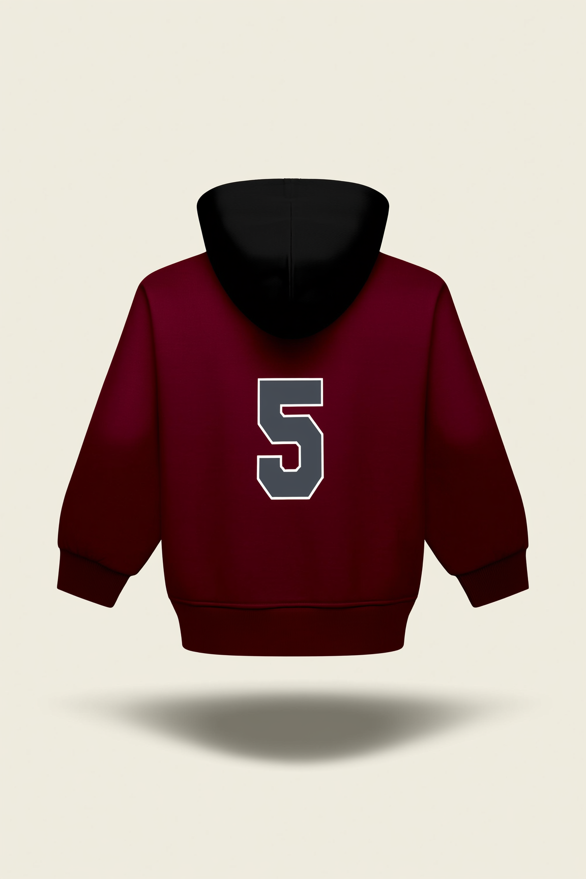 Boys' Maroon & Black Contrast Hood Pullover