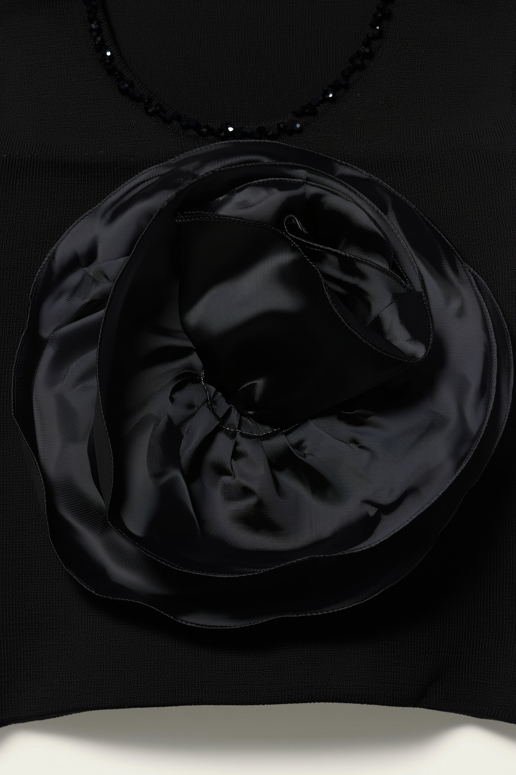 Black "Midnight Bloom" Statement Top