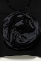 Black "Midnight Bloom" Statement Top