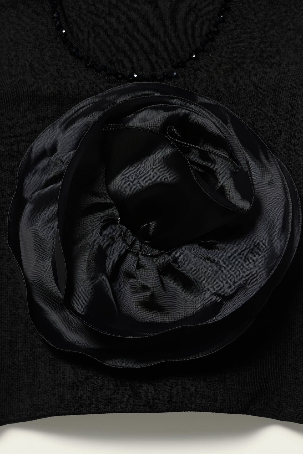 Black "Midnight Bloom" Statement Top