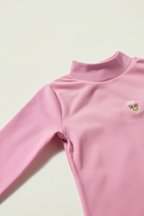 Girl Pink mock-neck (high-neck) t-shirt