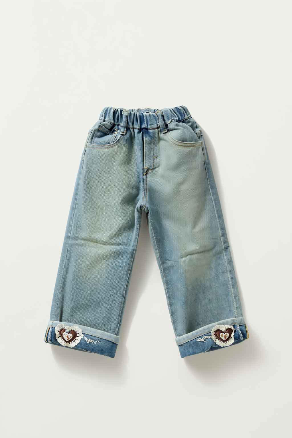 Girls Heart Applique Jeans