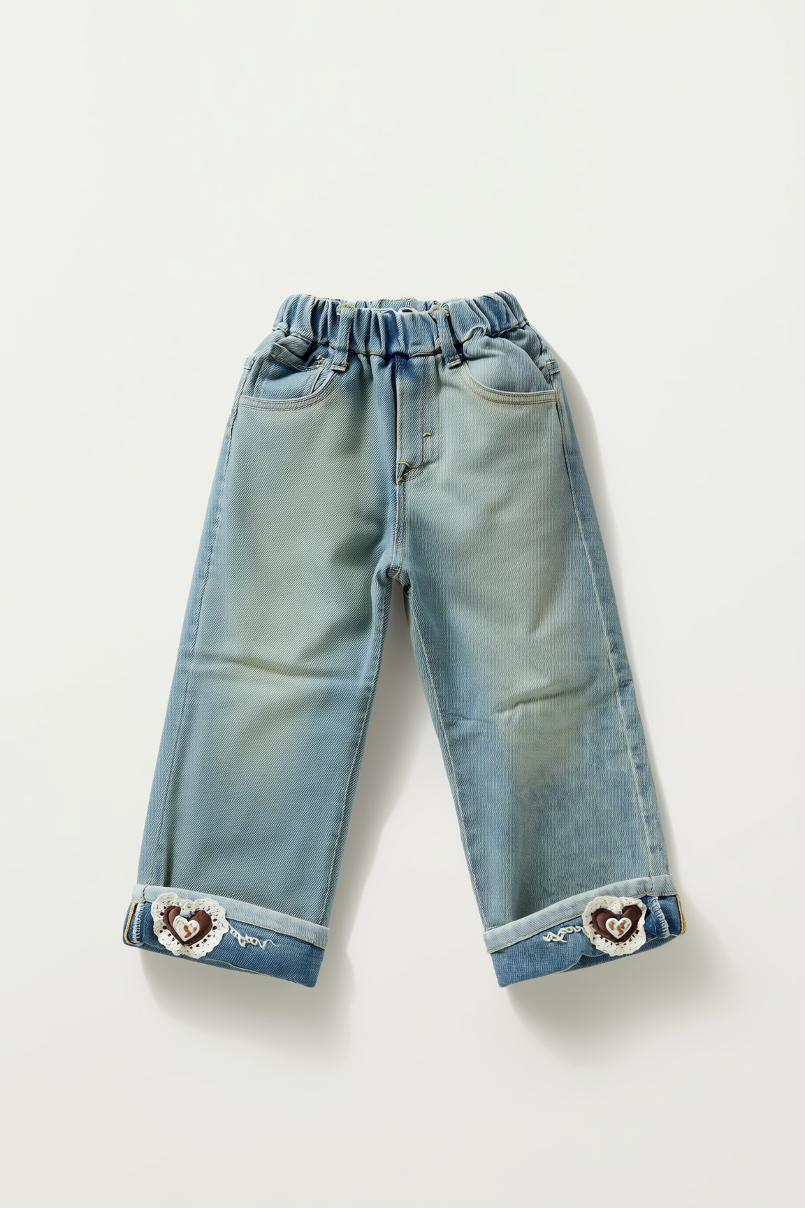 Girls Heart Applique Jeans