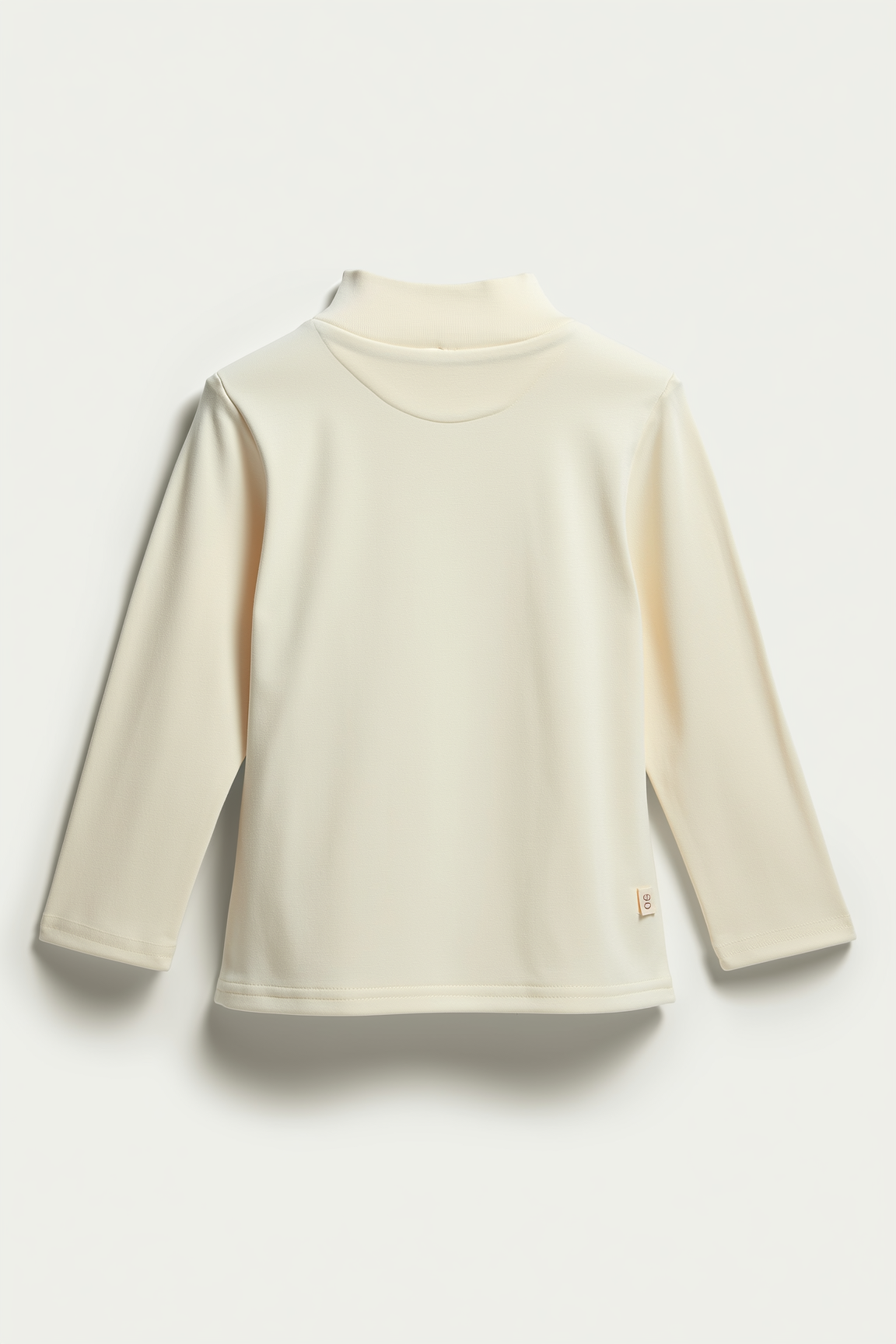 Girl White Regular Fit Mock Neck T-Shirt