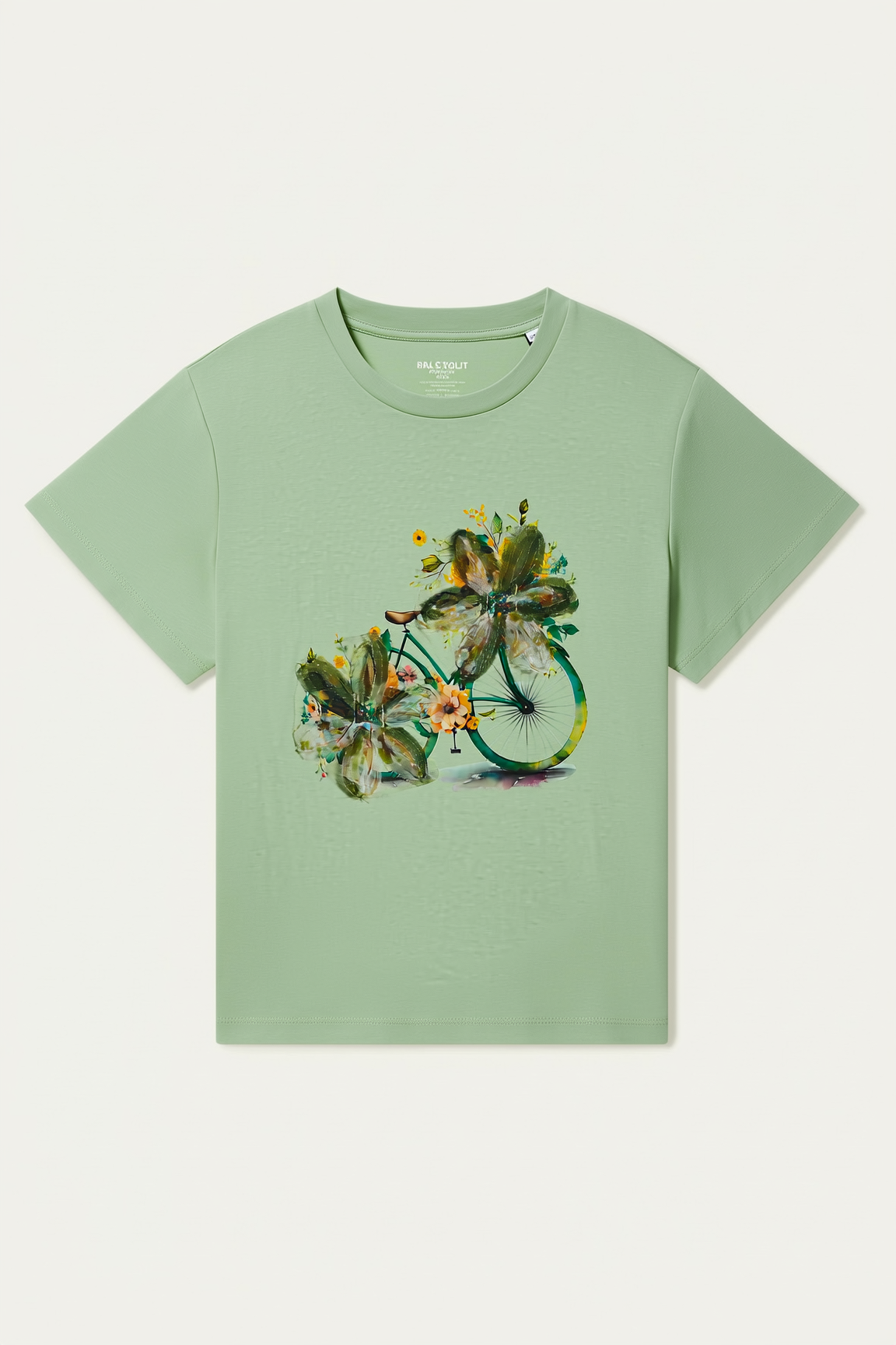 Light Green Floral Cycle Graphic Tee