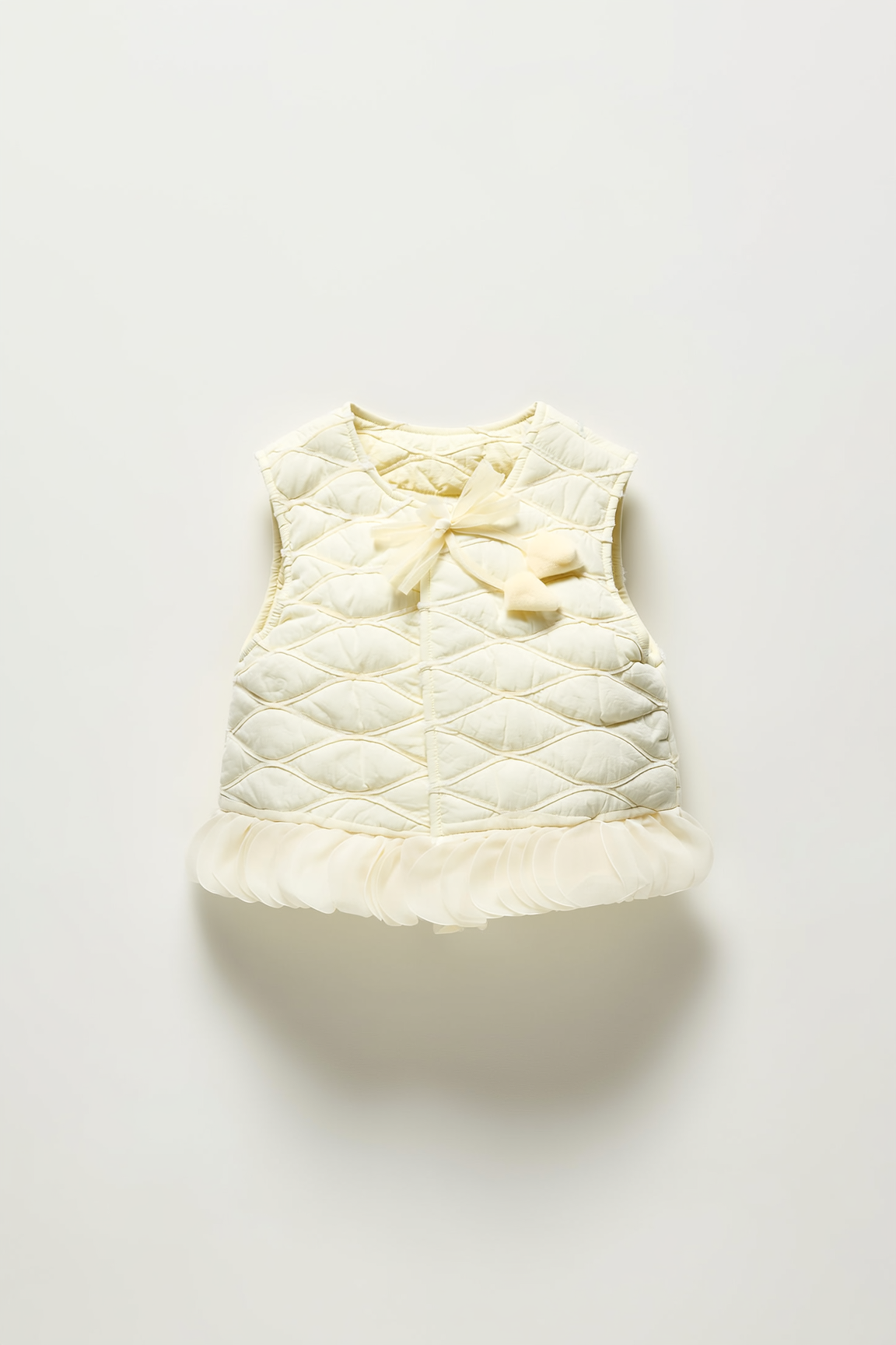 Toddler Ivory Waistcoat with Tulle Hem