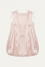 light pink satin bubble mini dress