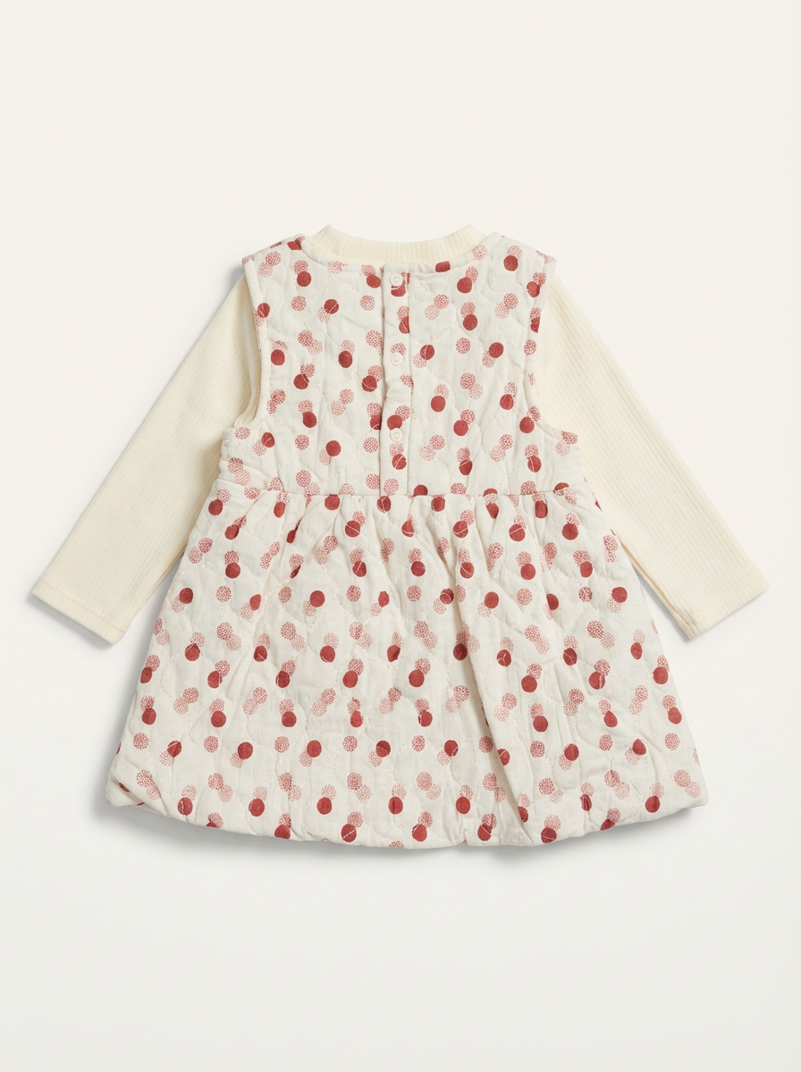 Baby girl's quilted jumper outfit