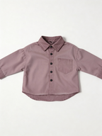 mauve long-sleeve button-down shirt