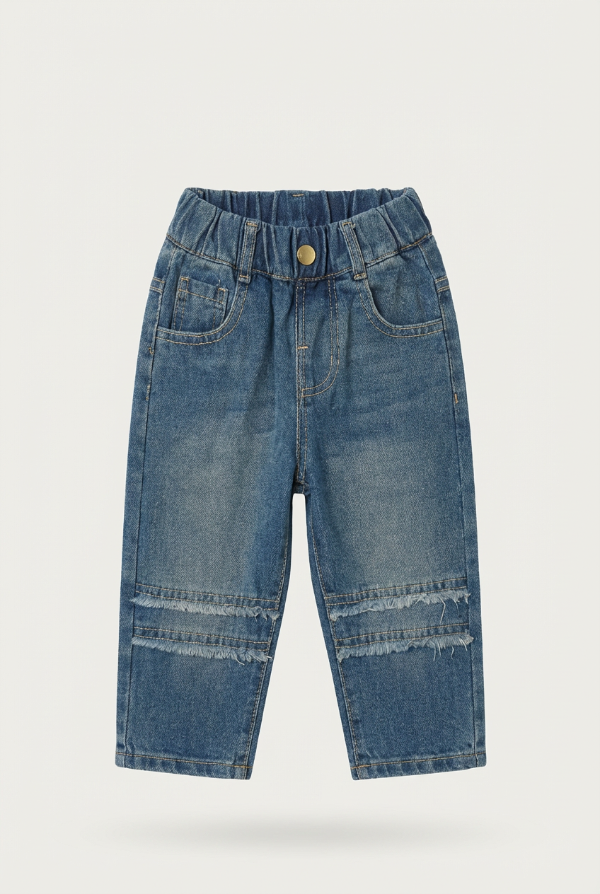 Boys Relaxed Fit Washed Denim Joggers