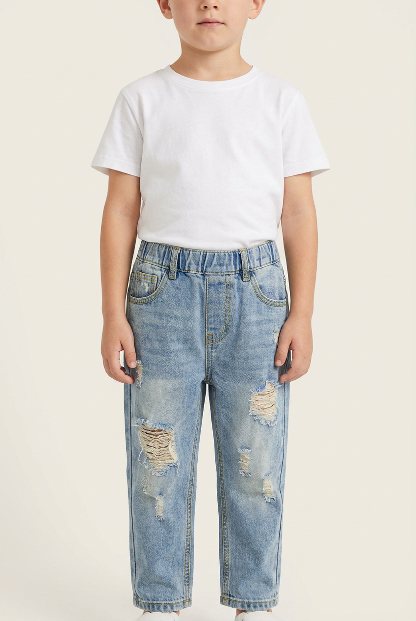 Kids Boy's Distressed Denim Jeans