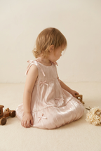 light pink satin bubble mini dress