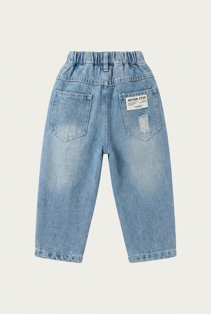 Boys Washed Elasticated Jeans