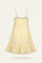 Girls yellow sunflower print A-line dress