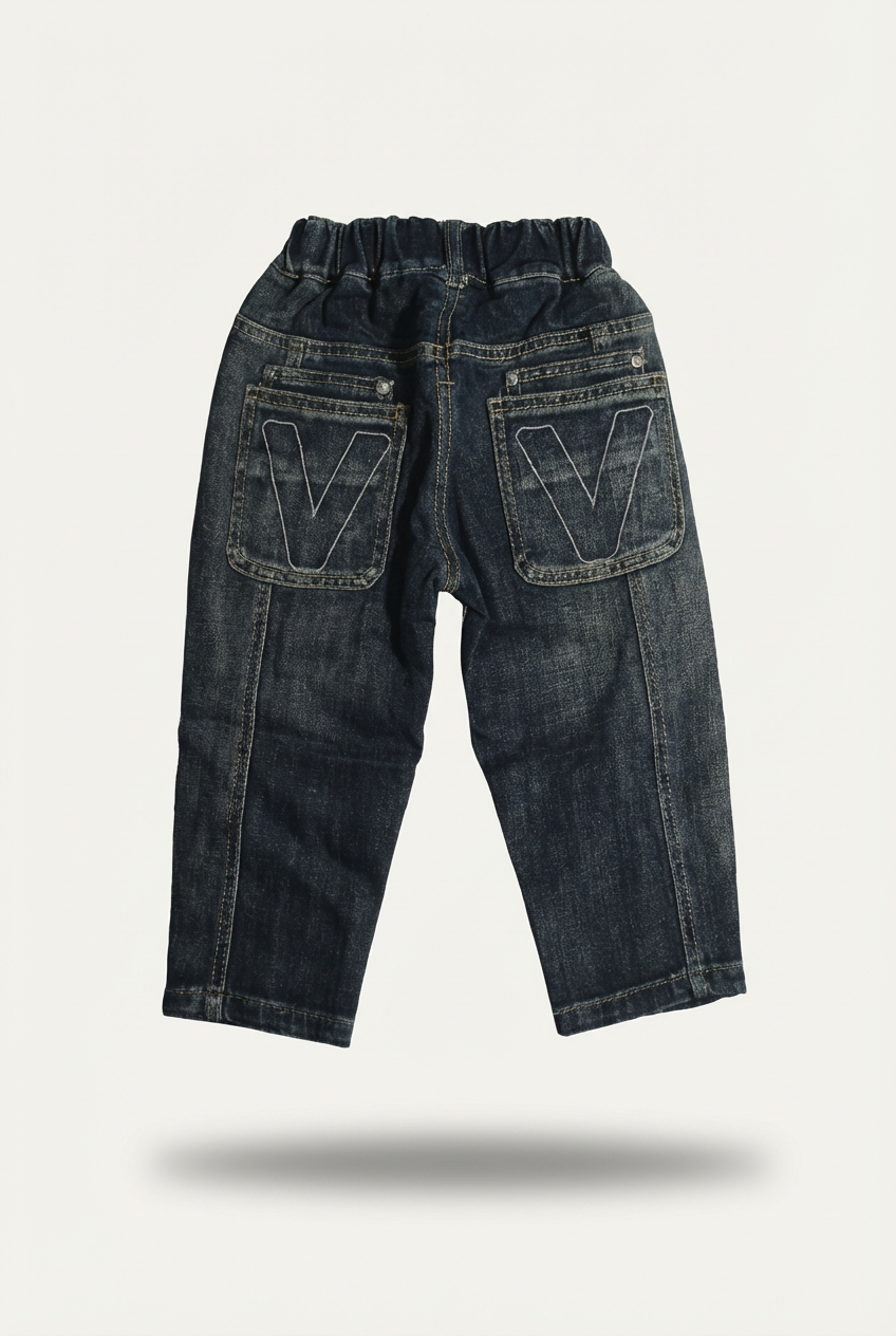 kids wide-leg or barrel fit denim jeans