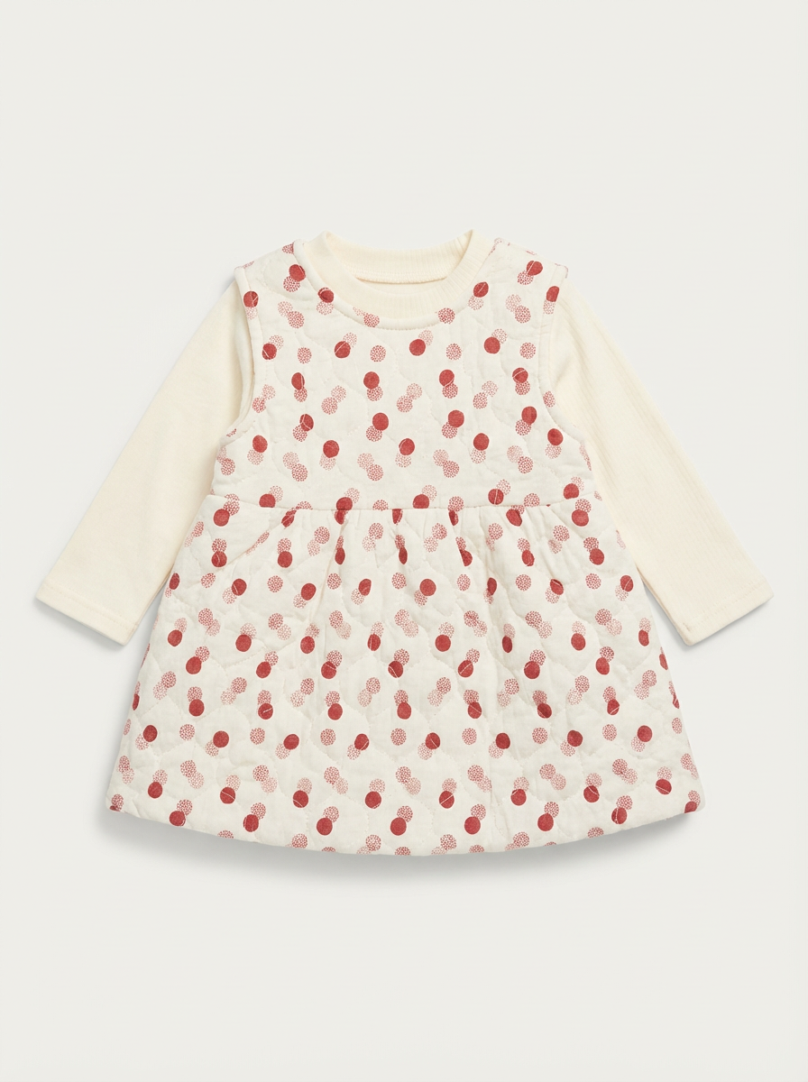 Baby girl's quilted jumper outfit