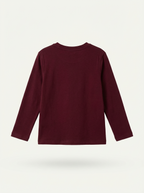 Burgundy long-sleeve T-shirt