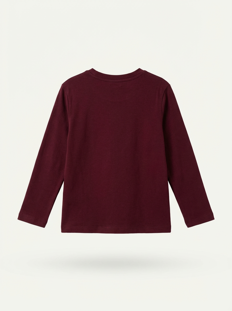 Burgundy long-sleeve T-shirt