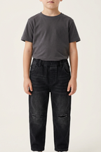 Boys ripped denim jogger pants