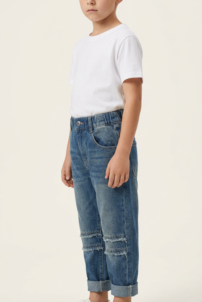 Boys Relaxed Fit Washed Denim Joggers