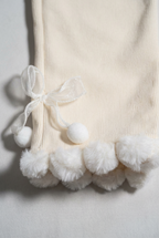 girls cream ribbed-knit flare leggings