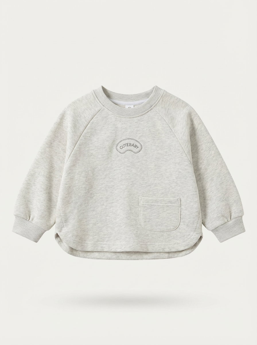 Kid's Grey Motif-detail sweatshirt