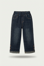 Heart Motif-Detail Boy's Wide Leg Jeans
