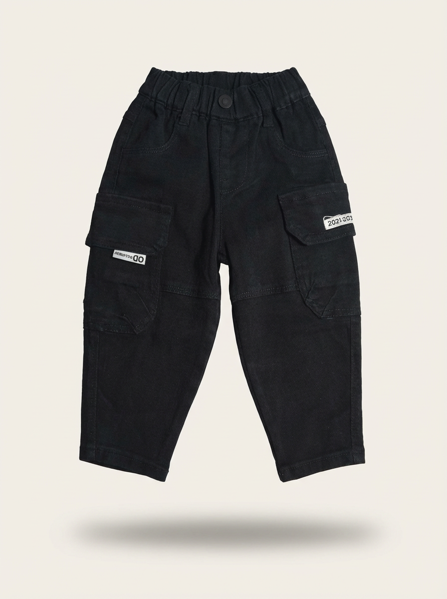 Boys' Black Cargo Trousers