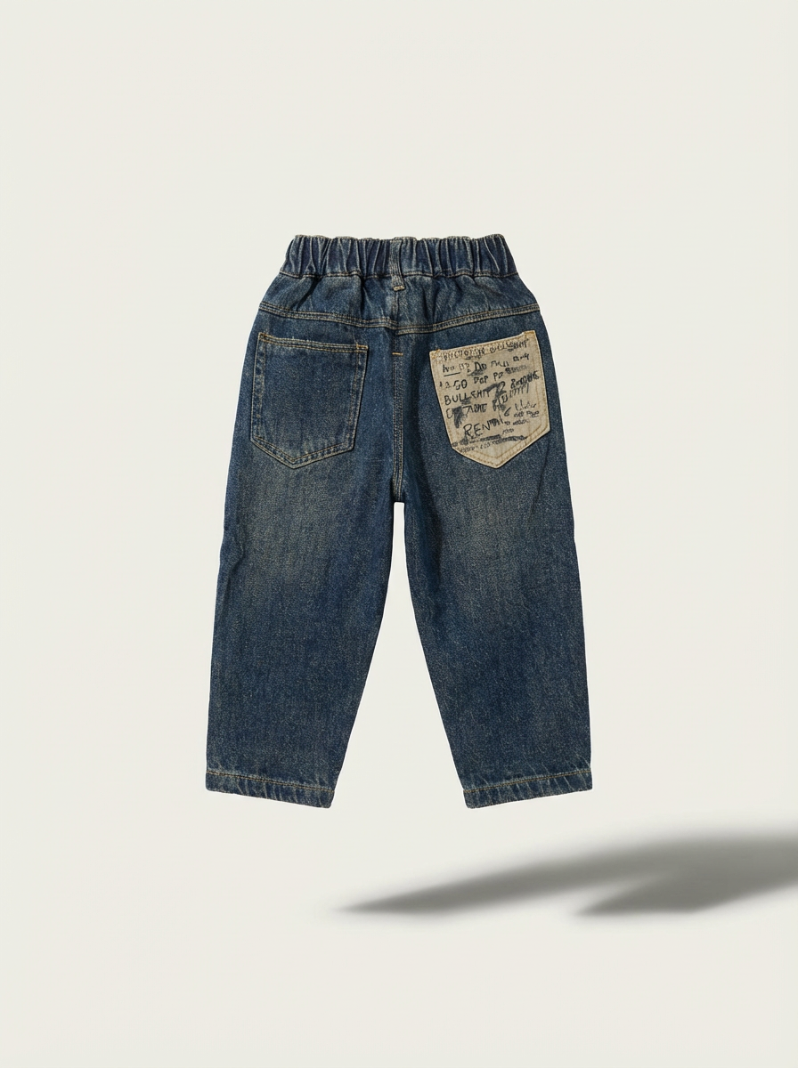 Boys blue distressed denim jeans